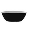 Leslie Matte Black & White Freestanding Bath 1500mm-1700mm