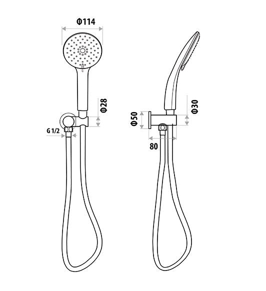Loui Hand Shower With Wall Bracket
