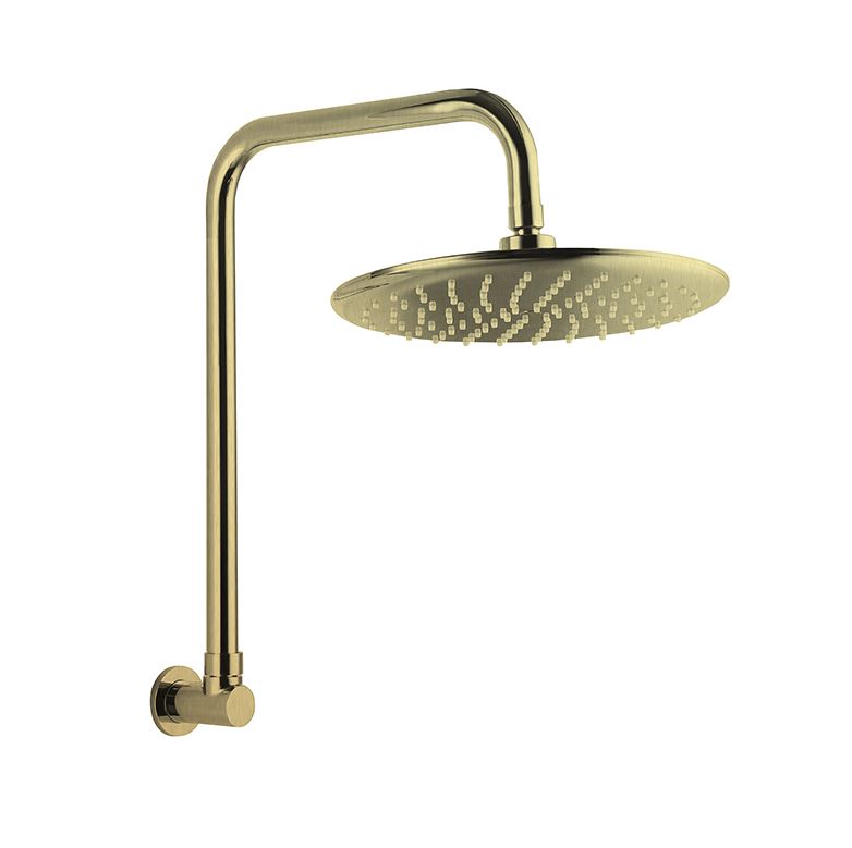 Loui Brushed Brass Gooseneck Wall Shower