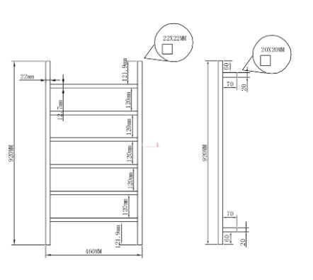 Luna 460S Non-Heated Towel Ladder- Chrome