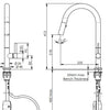 Luxe Pull out sink mixer - Gunmetal