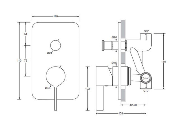 Madeira Shower Mixer W/ Divertor
