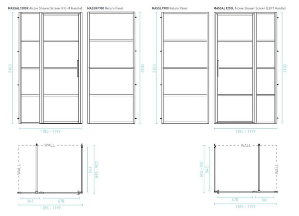 Manhattan Black Framed Showerscreen