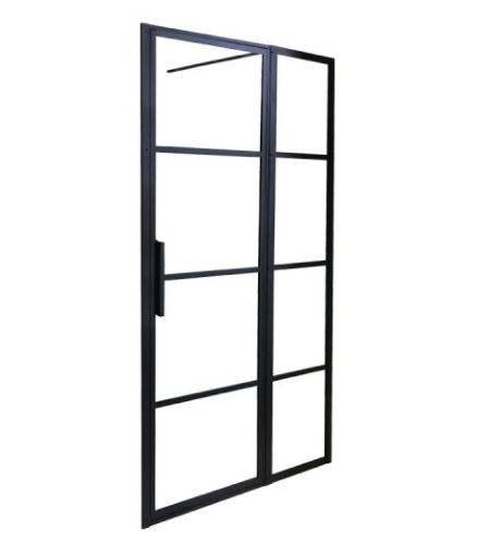 Manhattan Front Only Black Framed Showerscreen