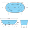 Leslie 1500mm Matte Black Freestanding Bath