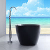 Leslie 1700mm Matte Black Freestanding Bath