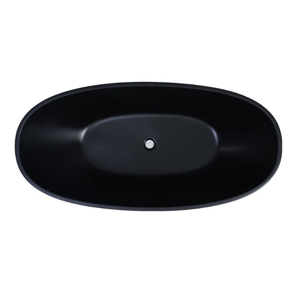 Leslie 1500mm Matte Black Freestanding Bath