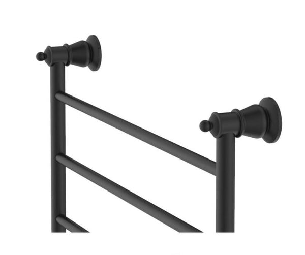 Lillian 600 x 458 Matte Black Heated Towel Rail