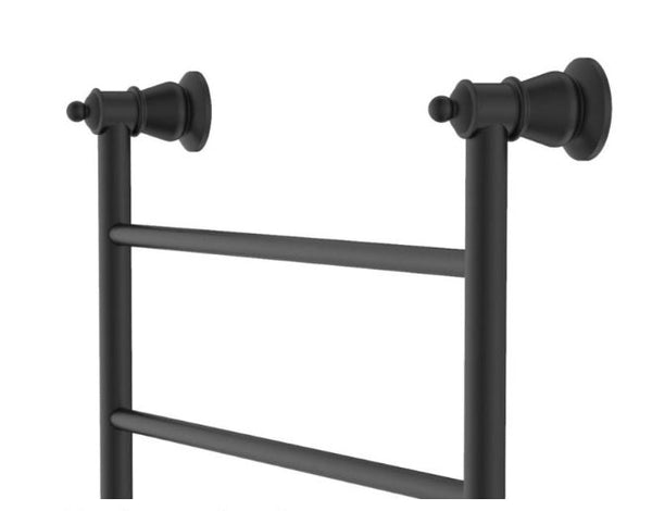 Lillian 600 x 1208 Matte Black Heated Towel Rail