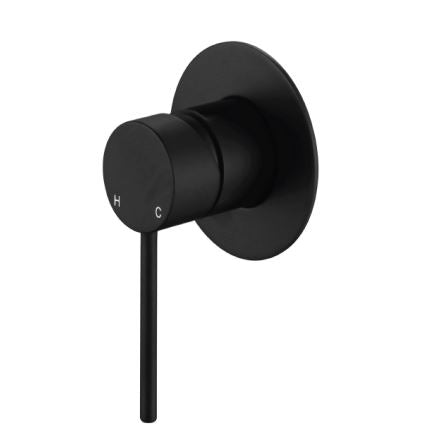 Round Mini Shower mixer - Matte Black