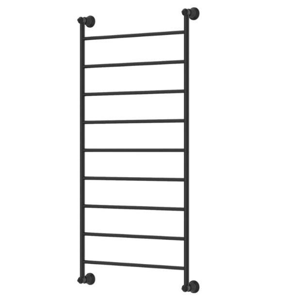 Lillian 600 x 1208 Matte Black Heated Towel Rail