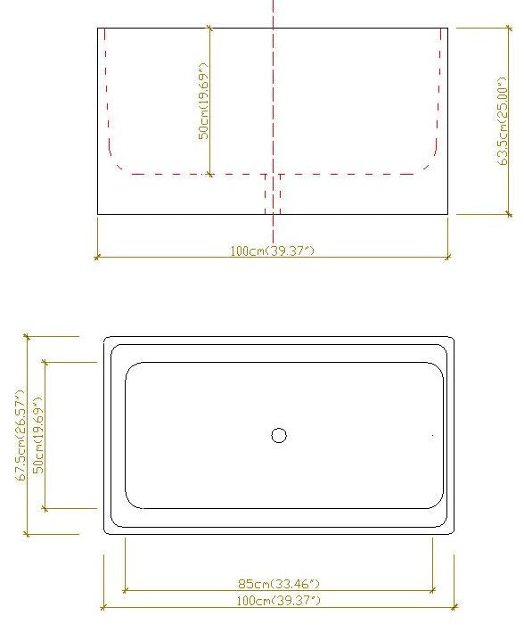 Mecca 1000mm Multi Fit Bath