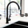 Meir Matte Black Round Kitchen Mixer - Bayside Bathroom