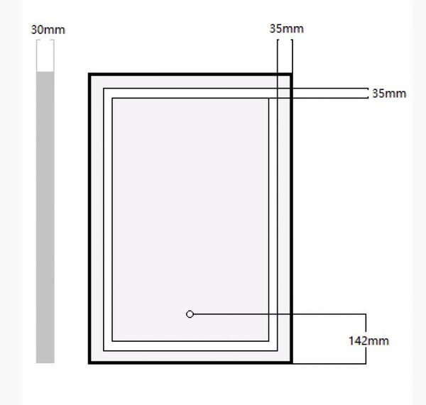 Lucas 900x 750 Black Framed LED Mirror