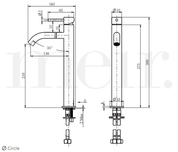 Meir Round Tall Curved Basin Mixer - Tiger Bronze
