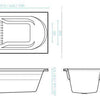 Modena Insert Bath 1205-1790mm - Bayside Bathroom