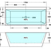 Monarco Back To Wall Bath 1400-1700mm