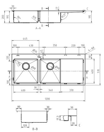 Select 1200 1 & 1/2 Bowl Kitchen Sink With Drainer