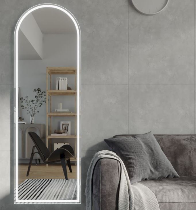 Remer 600 Matte Black Great Great Arch LED Mirror