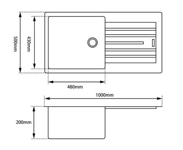 NEW ROXY 1000 White Granite Sink