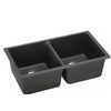 NEW ROXY 838 Black Granite Double Bowl Sink
