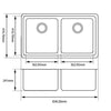NEW ROXY 838 White Granite Double Bowl Sink