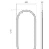 Oval 460 x 910 Brushed Nickel Framed Mirror