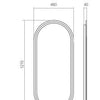 Oval 460 x 1210 Gunmetal Framed Mirror