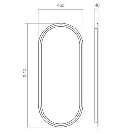 Oval 460 x 1210 Framed Mirror