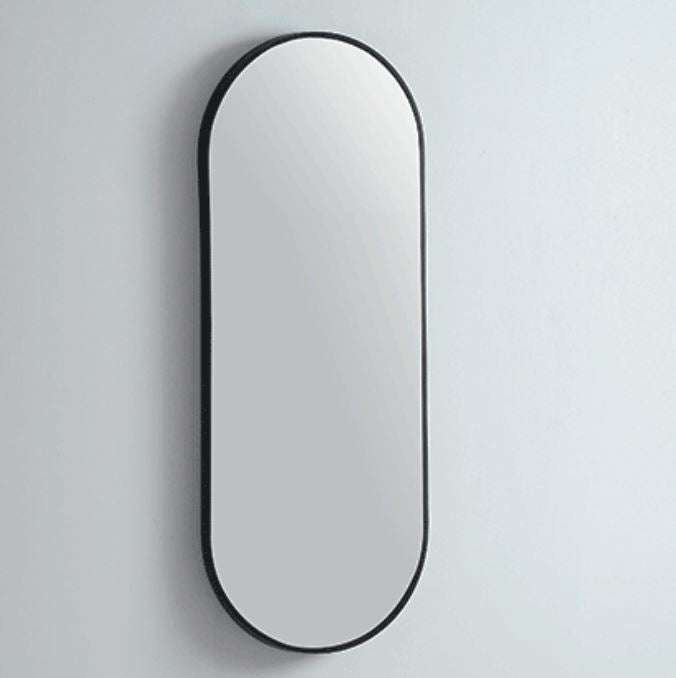 Oval 460 x 1210 Gunmetal Framed Mirror