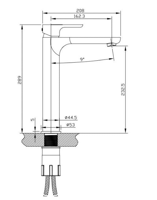 Olivia Tall Fixed Basin mixer - Chrome