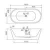 Oval Freestanding Bath 1370-1700mm
