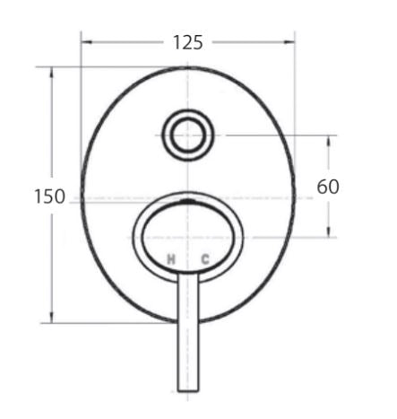 Ovalie Shower Mixer W/ Divertor