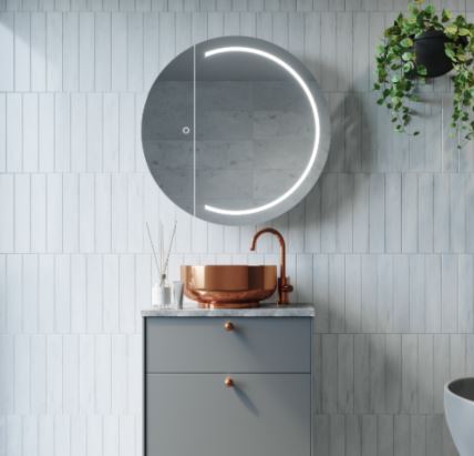 Remer Pearl 900mm Round LED Mirror Cabinet