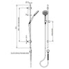 Rocco Adjustable Rail Shower - Brushed Brass