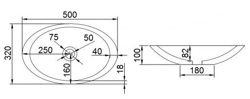 Reo 500 Oval Solid Surface Basin