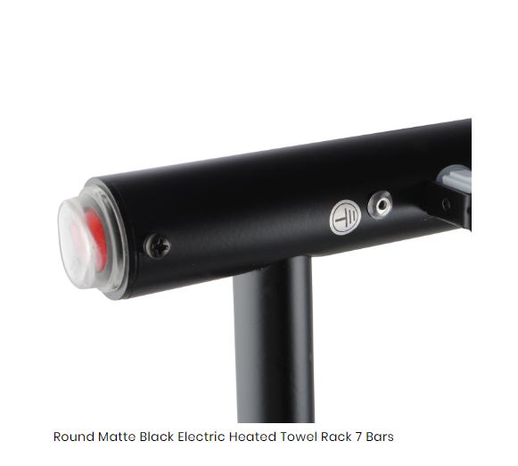 Rondo Black 600 Round 7 Bar Heated Towel Rail