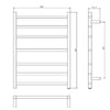 Rondo Black 600 Round 7 Bar Heated Towel Rail
