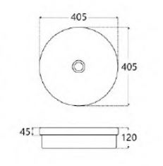Rondo 405 Gloss white Inset Basin