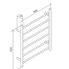Rondo Black 600 Round 6 Bar Heated Towel Rail