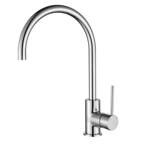 Round Mini Gooseneck Sink Mixer- Chrome