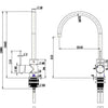 Round Mini Gooseneck Sink Mixer- Brushed Nickel
