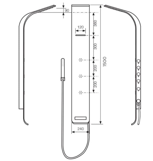 Synergii Shower Panel - Matte Black