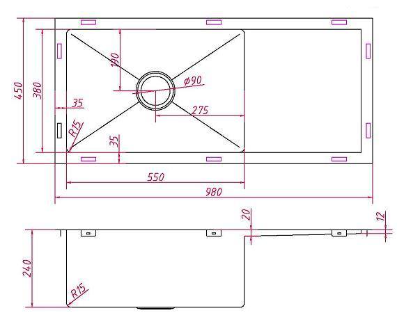 Kube Square Kitchen Sink - Bayside Bathroom