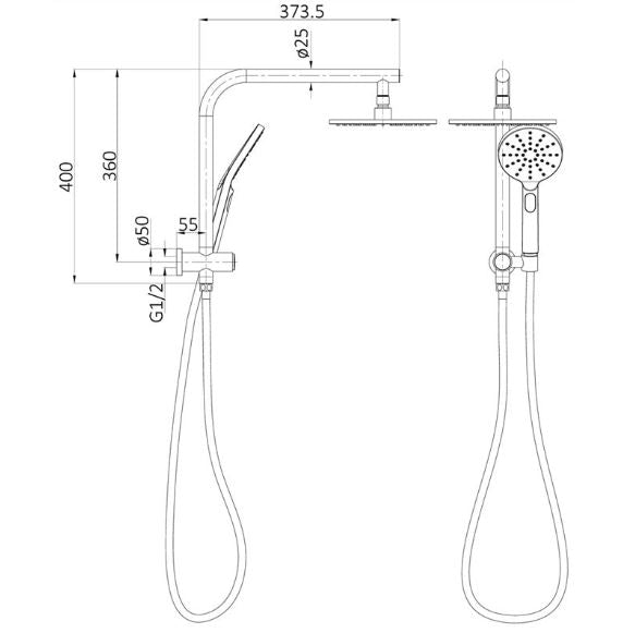 Classic Multifunction Mini Shower Set - Chrome