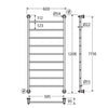 Lillian 600 x 1208 Brushed Nickel Heated Towel Rail