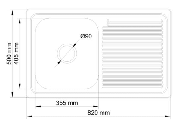 Manu 820 x 500 Sink