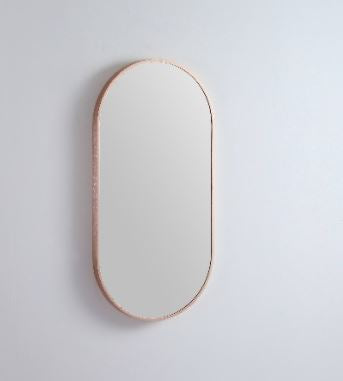 Oval 460 x 910 Rose Gold Framed Mirror
