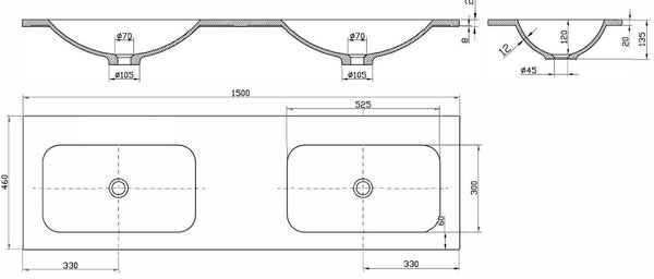 Quartz Solid Surface Moulded Top