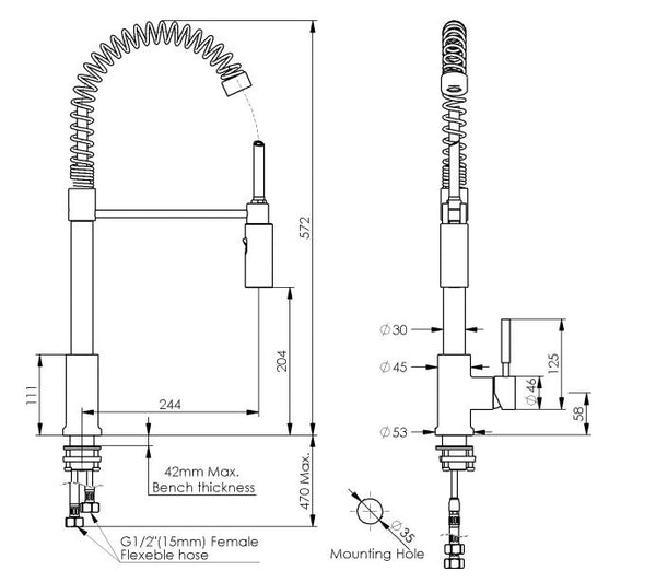 Alfresco Spring Stainless Steel Sink Mixer